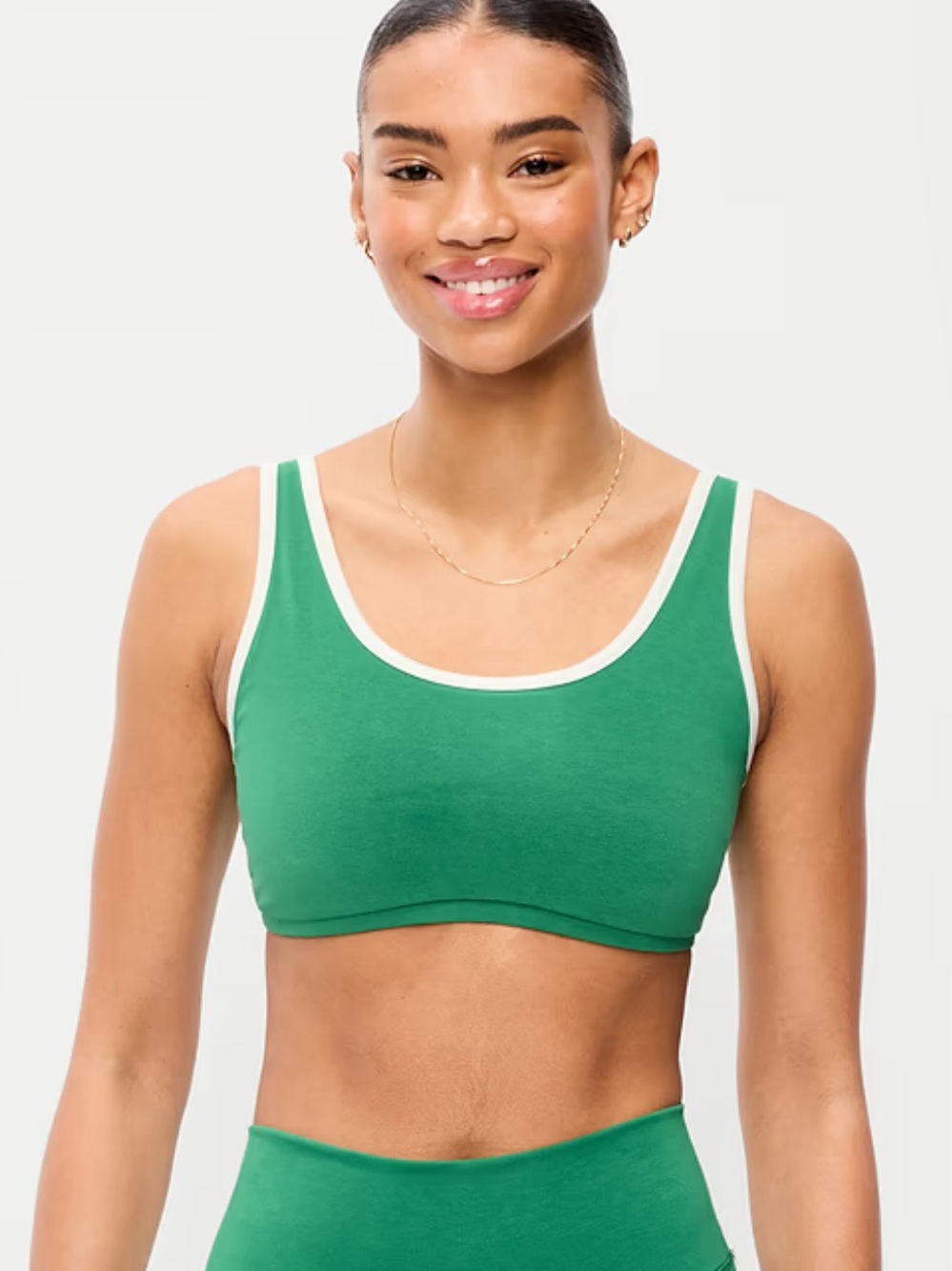 Old Navy PowerChill Sports Bra Light Support Emerald Size Large